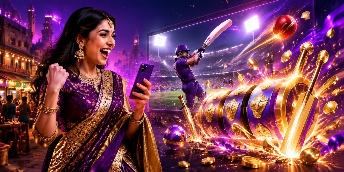 Neon lit cricket betting scene representing Indian sports enthusiasm
